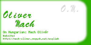 oliver mach business card